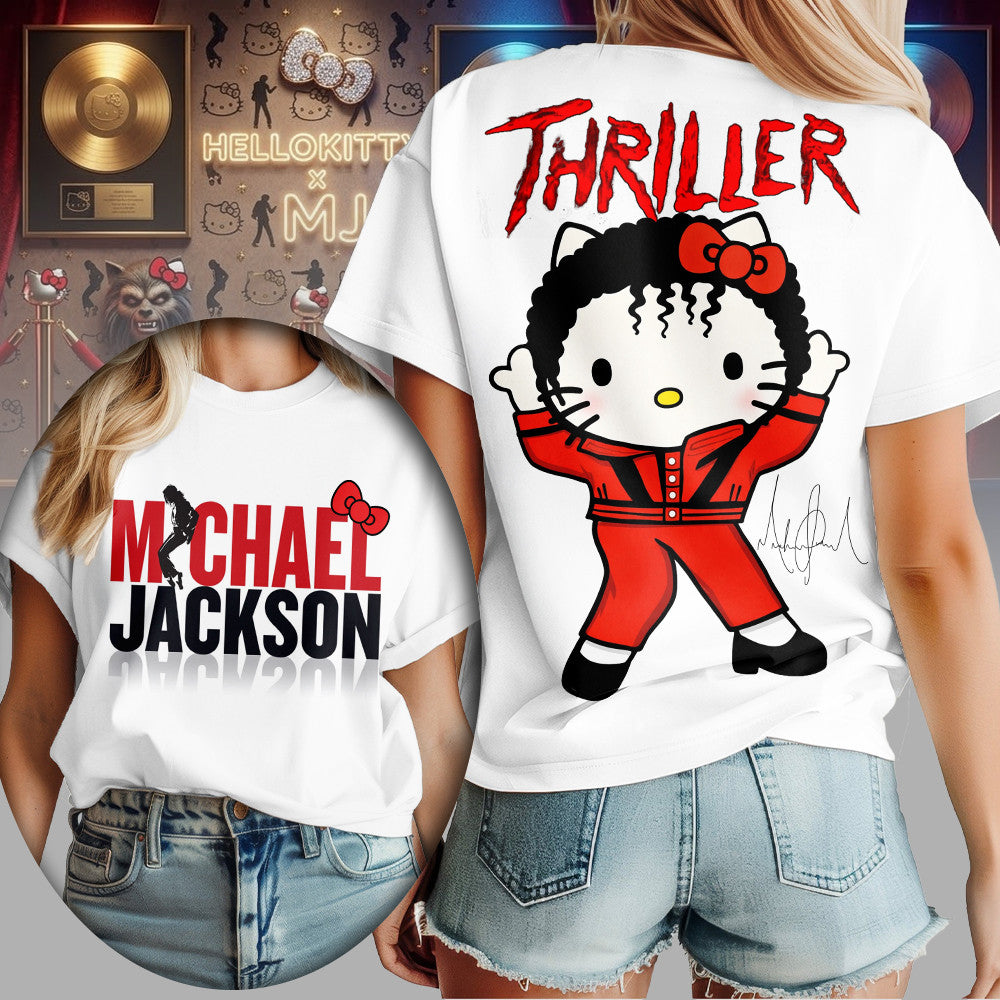 Premium Hello Kitty x Michael Jackson Women Shirt TD