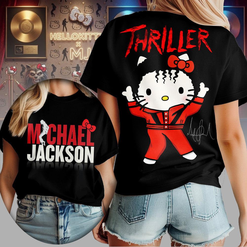 Premium Hello Kitty x Michael Jackson Women Shirt TD