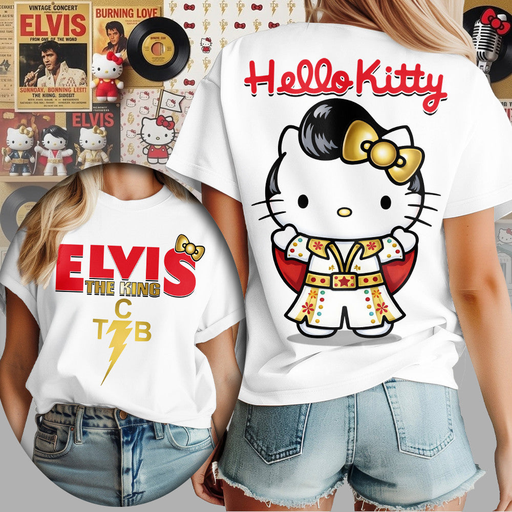 Premium Hello Kitty x Elvis Presley Women Shirt TD