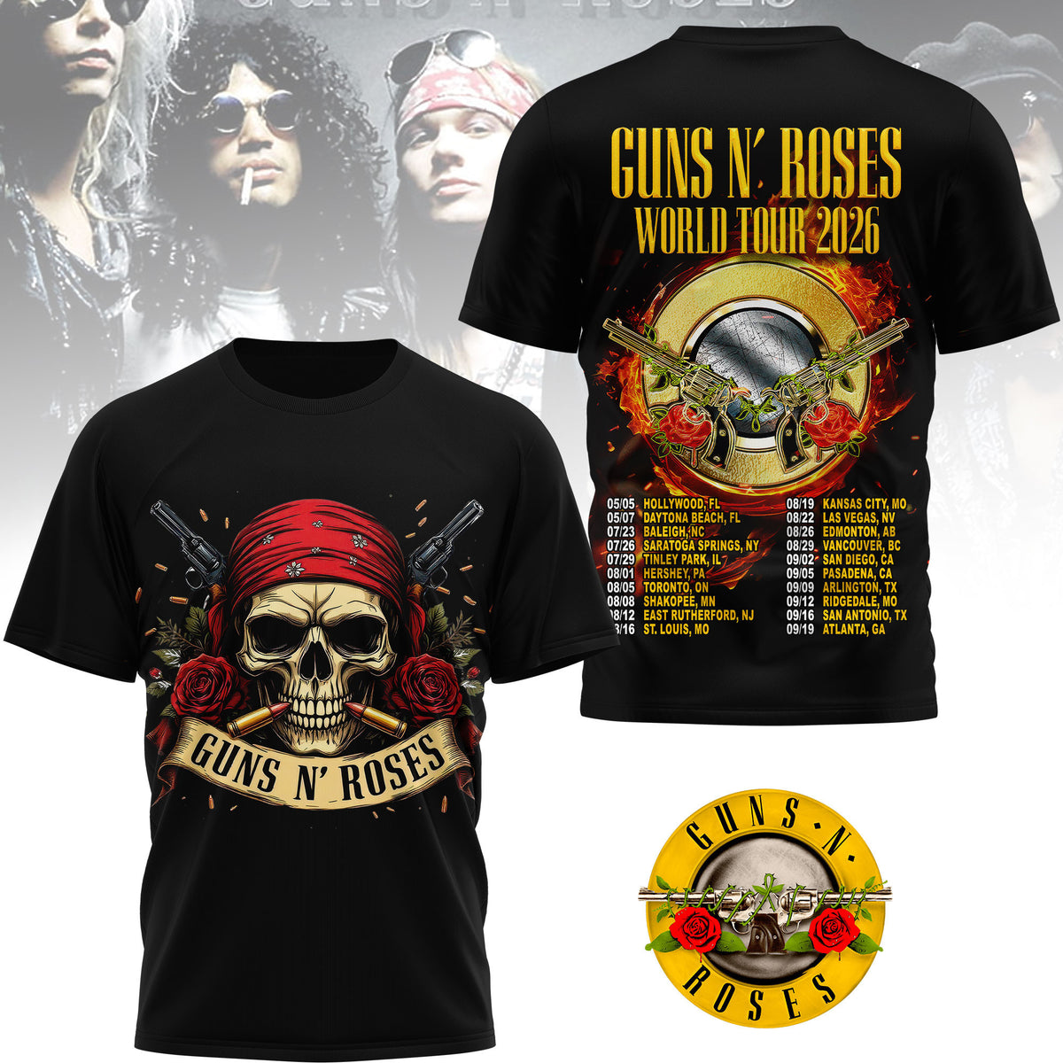 Premium GNR Tour 3D Shirt NY